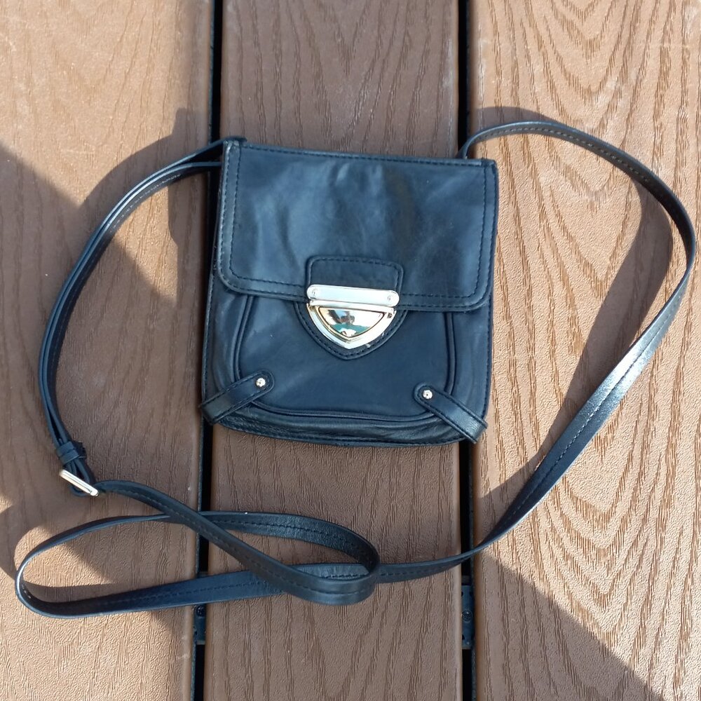 Banana Republic Small Black Lamb Leather Crossbody Bag